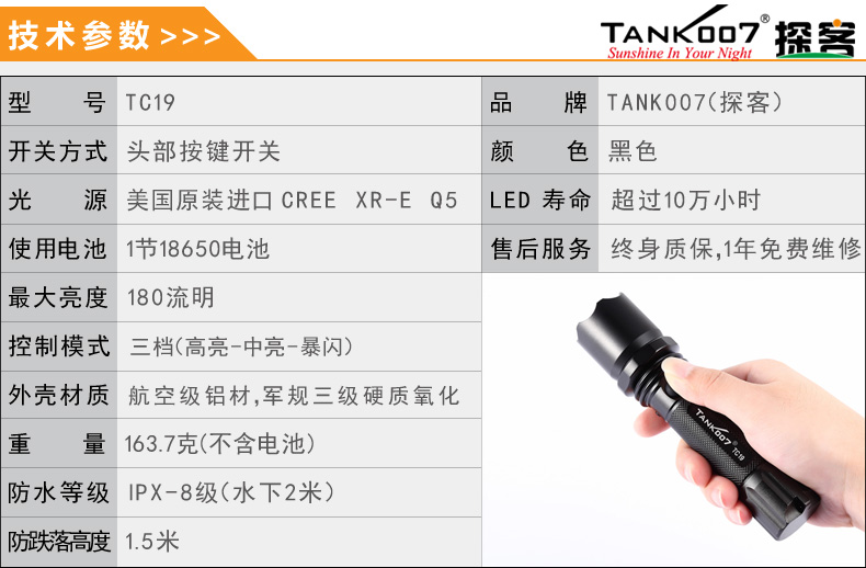 選購強光手電筒什么品牌好？探客TANK007手電筒生產廠家
